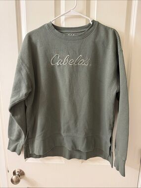 Cabela's Sage Green Pullover Sweatshirt with Script Logo